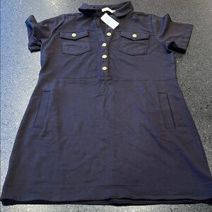 Black Loft Polo Dress with Pockets 8